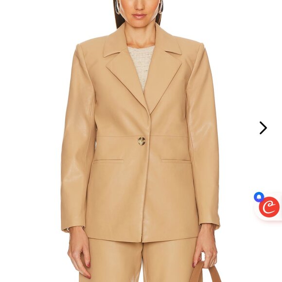 Song of Style Jackets & Blazers - Song of Style - Beige faux leather blazer